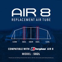 Eurohike Air 8 Tent Replacement Air Tube - 582l  Black