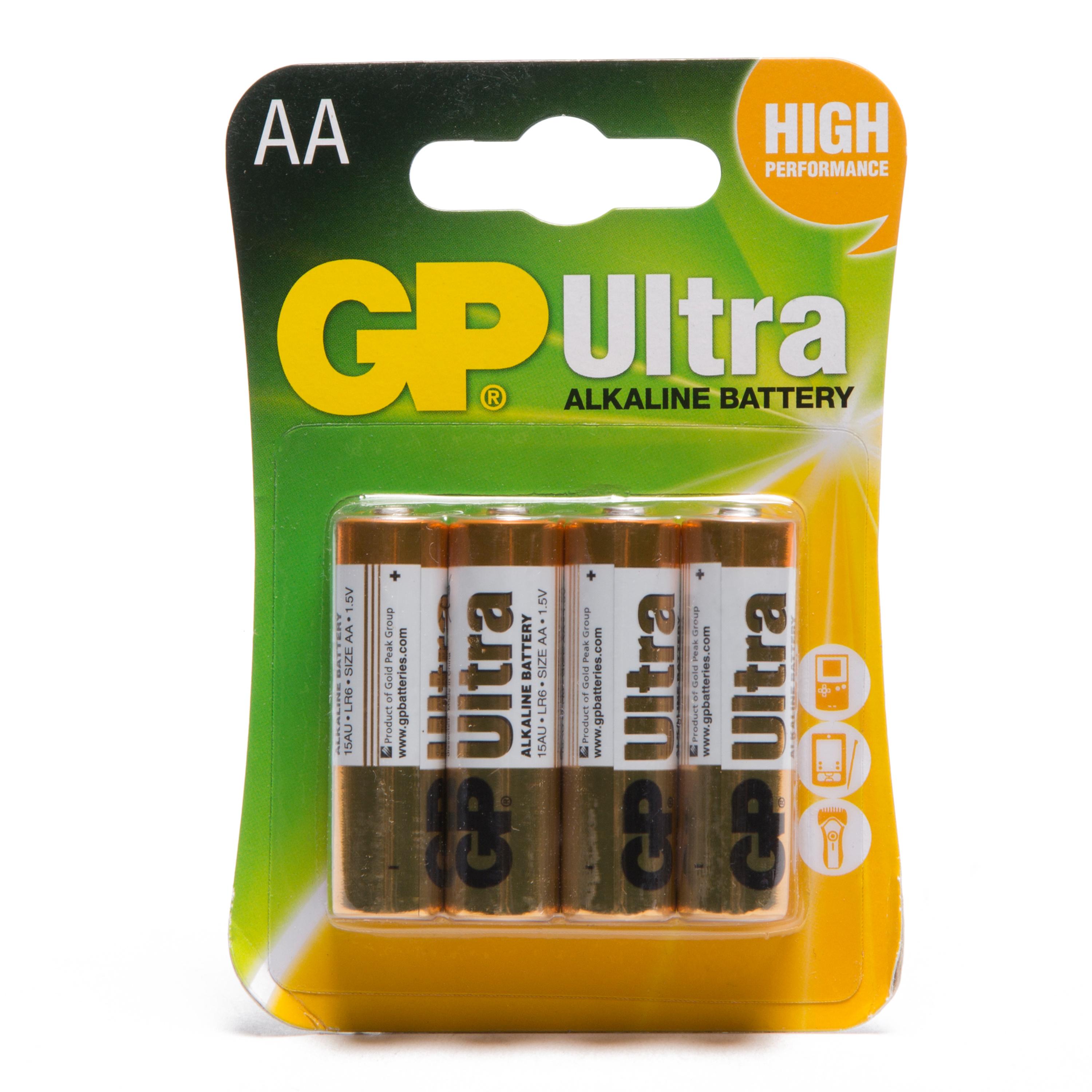 Gp Batteries Ultra Alkaline Aa 4 Pack  Multi Coloured