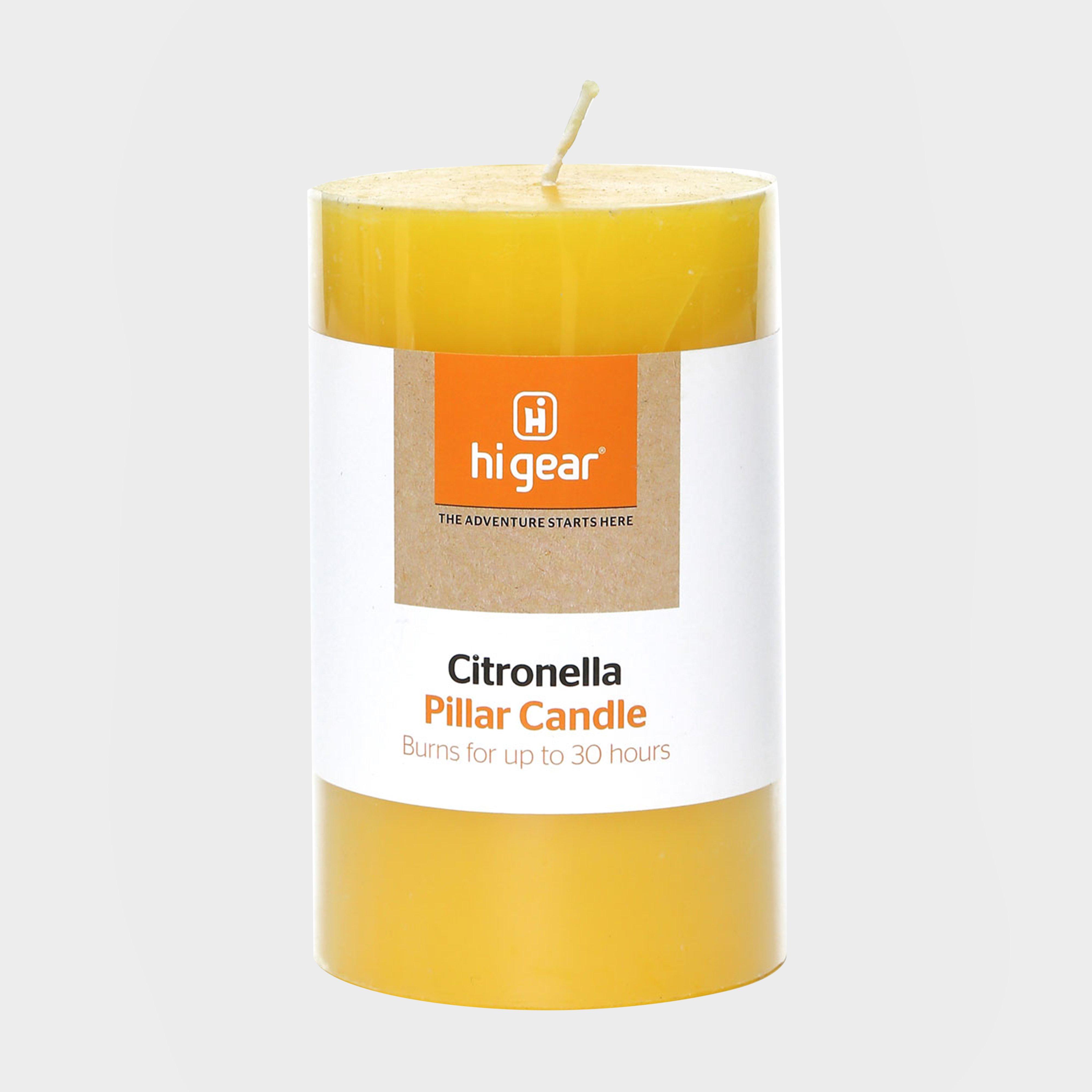 Hi-gear Citronella Pillar Candle  Yellow