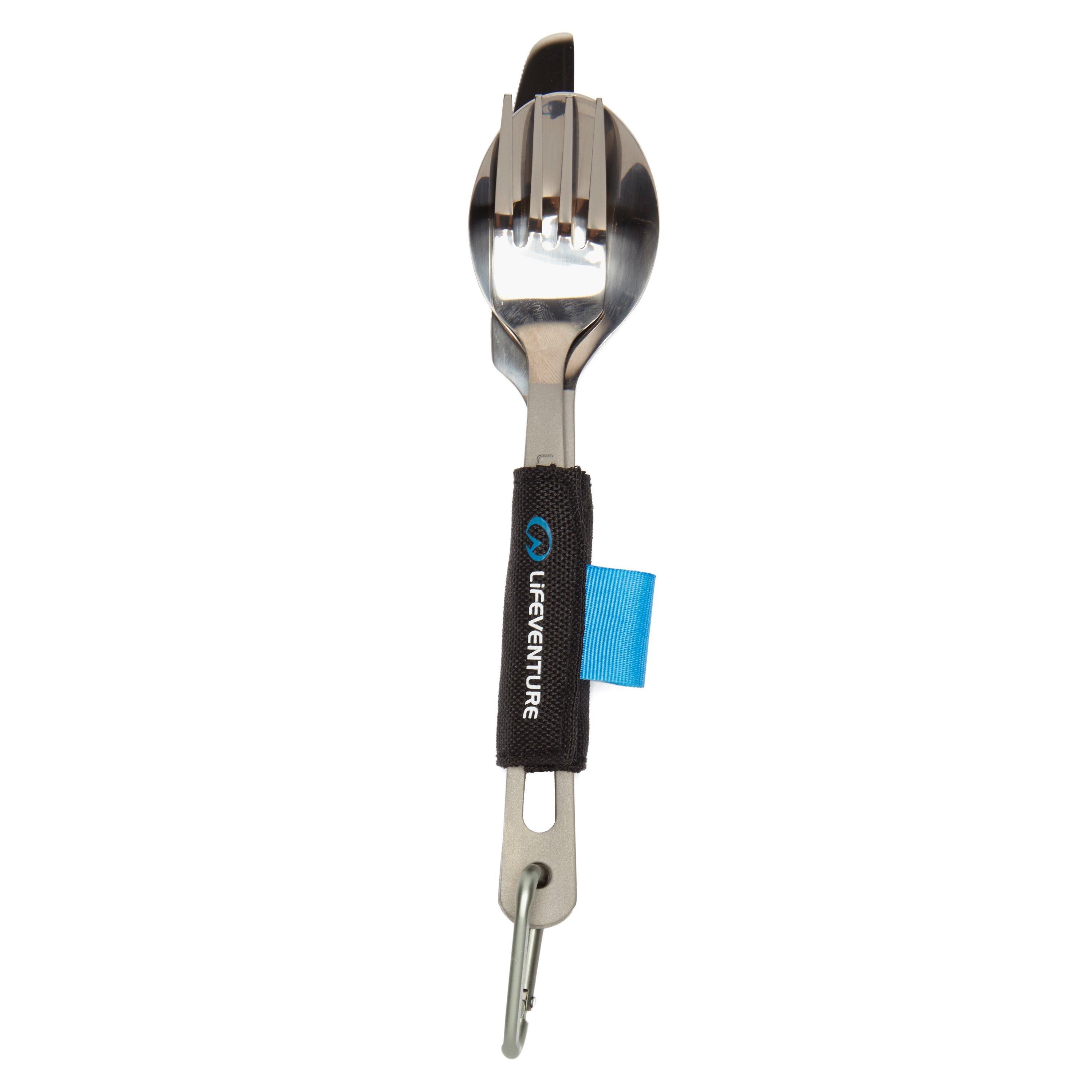 Lifeventure Knife  Fork  Spoon - Titanium  Silver