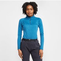 Montane Womens Dart Zip Neck Long Sleeve T-shirt  Blue