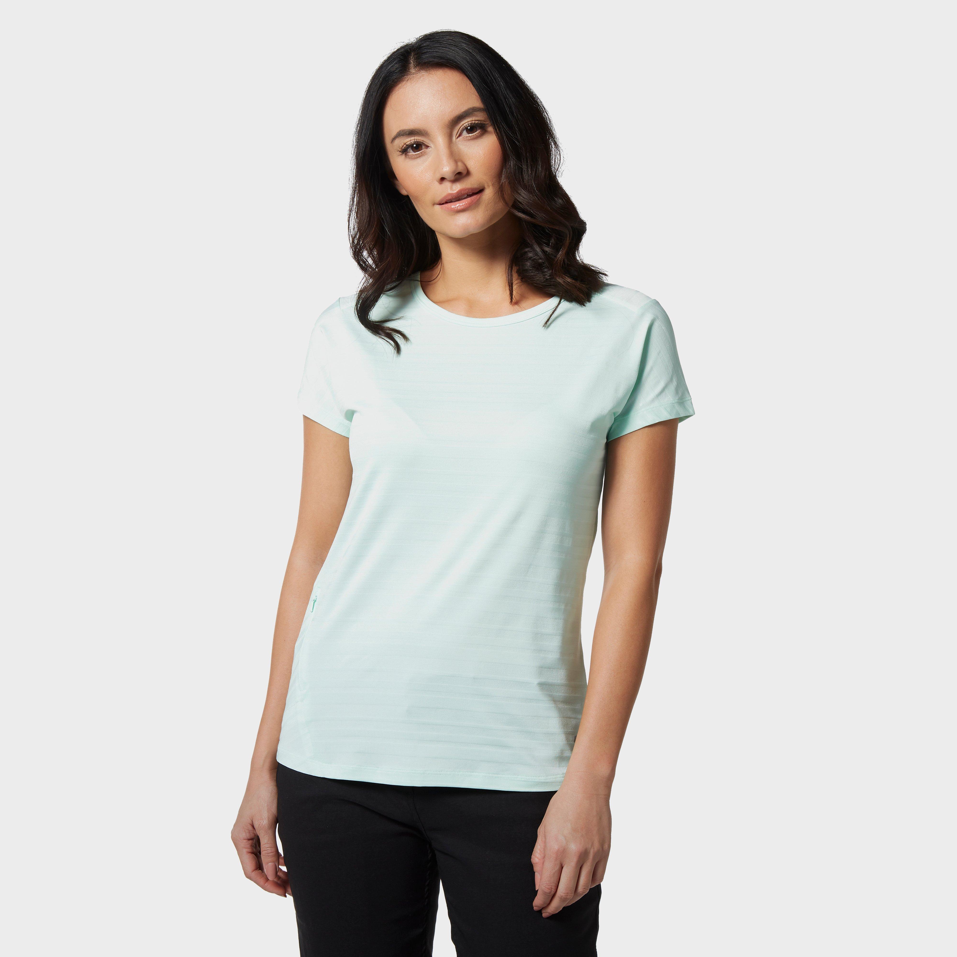 Mountain Hardwear Womens Mighty Stripe Short Sleeve T-shirt  Green