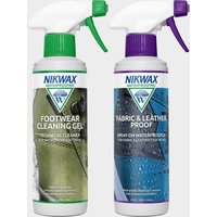 Nikwax Fabric And Leather Reproofer Spray And Footwear Cleaning Gel 300ml Twin Pack