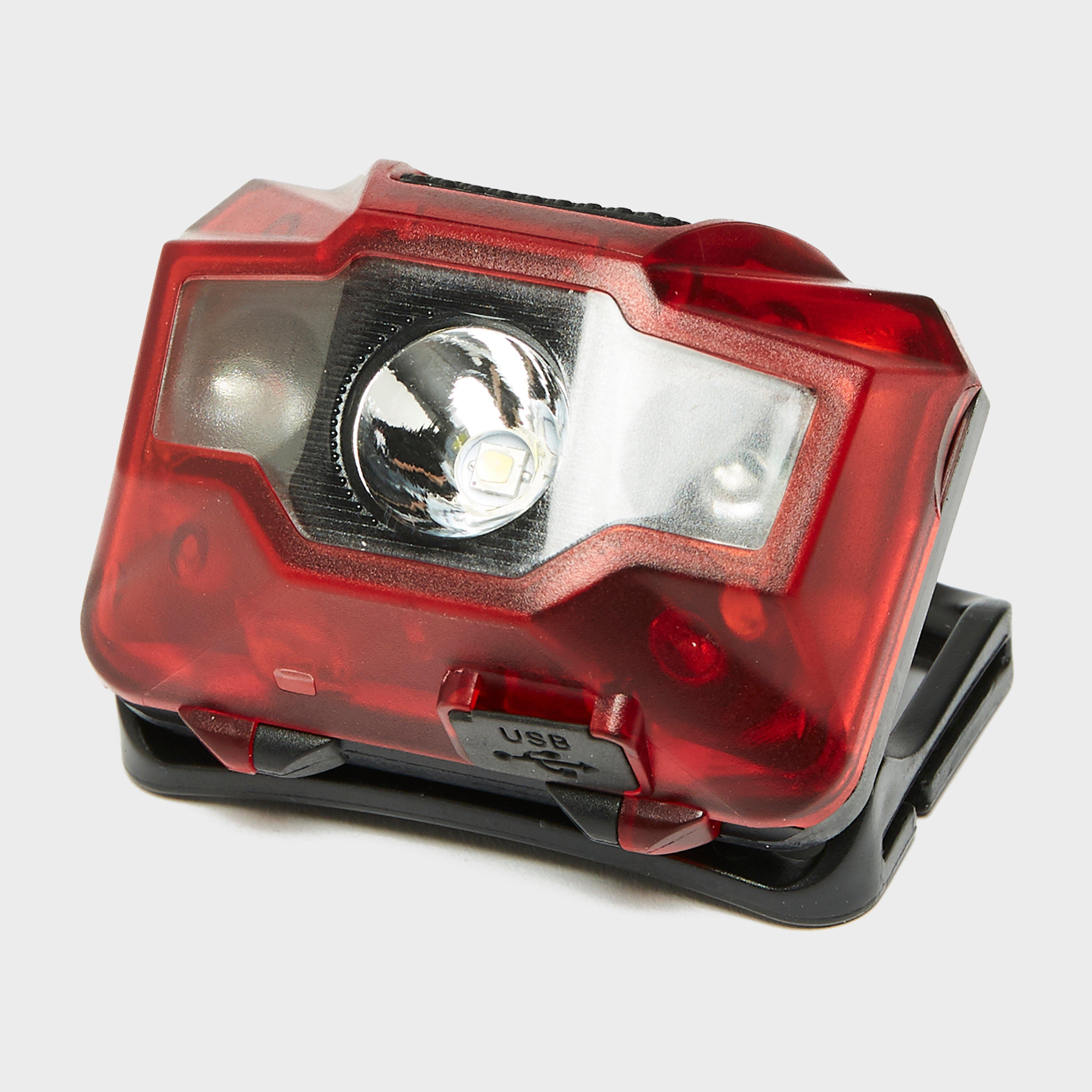 Oex Rechargeable Head Torch (3w + 2 Led)  Red