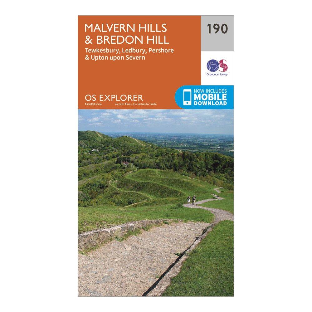 Ordnance Survey Explorer 190 Malvern HillsandBredon Hill Map With Digital Version  Orange