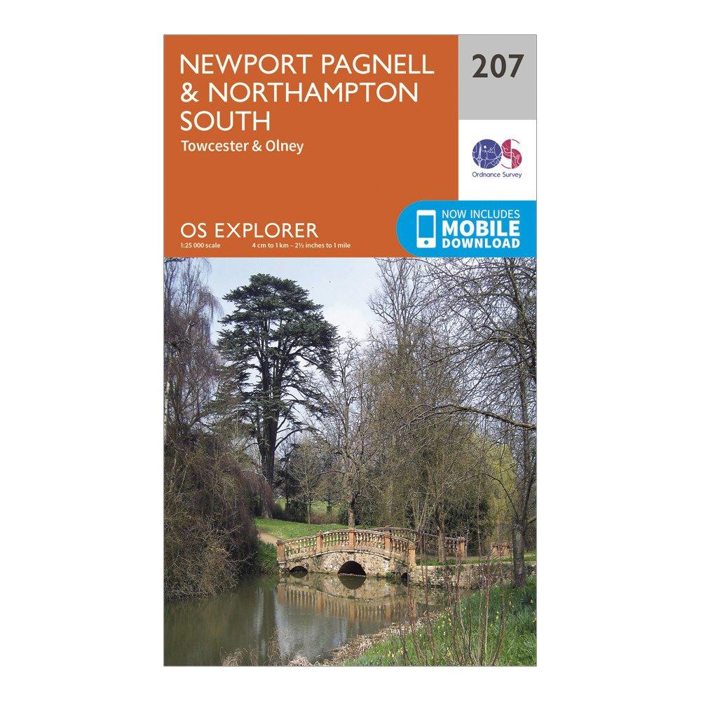 Ordnance Survey Explorer 207 Newport PagnellandNorthampton South Map With Digital Version  Orange