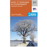 Ordnance Survey Explorer 211 Bury St EdmundsandStowmarket Map With Digital Version  Orange