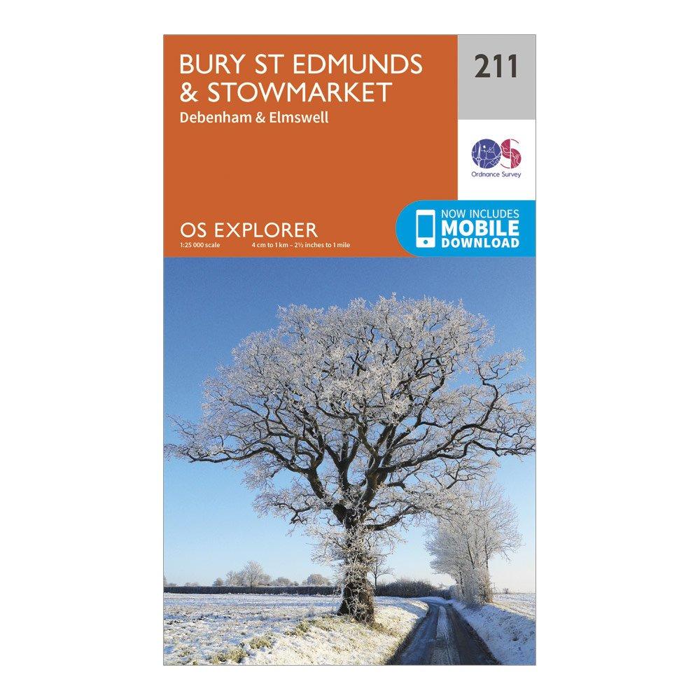 Ordnance Survey Explorer 211 Bury St EdmundsandStowmarket Map With Digital Version  Orange