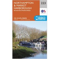 Ordnance Survey Explorer 223 Northampton  Market Harborough  BrixworthandPitsford Water Map With Digital Version  Orange