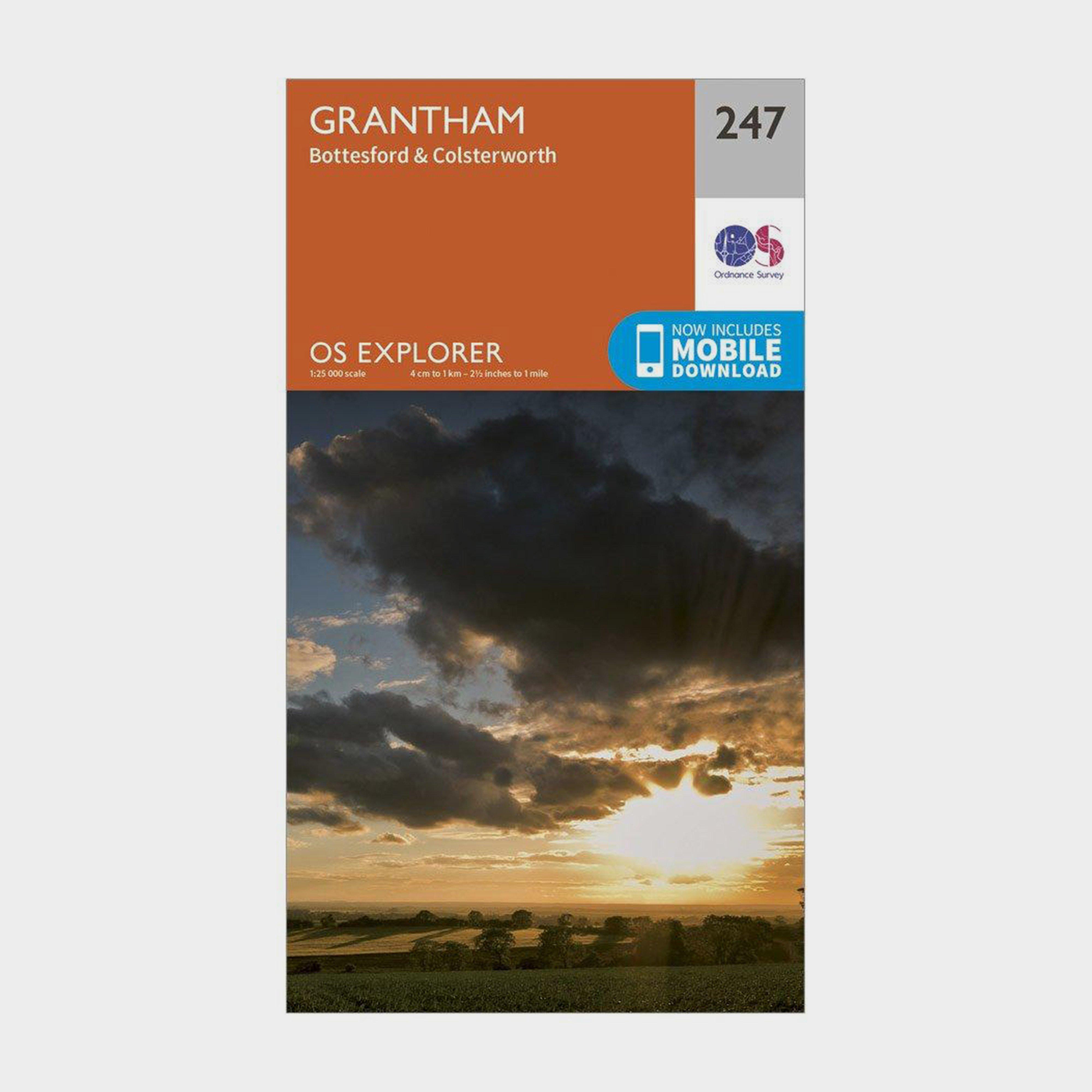 Ordnance Survey Explorer 247 Grantham Map With Digital Version  Orange