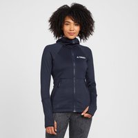 Adidas Terrex Womens Tech Flooce Hooded Hiking Fleece Jacket  Dark Grey