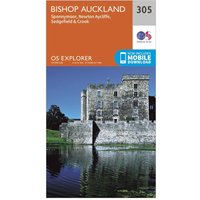 Ordnance Survey Explorer 305 Bishop Auckland Map With Digital Version  Orange