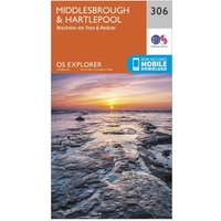 Ordnance Survey Explorer 306 MiddlesbroughandHartlepool Map With Digital Version  Orange