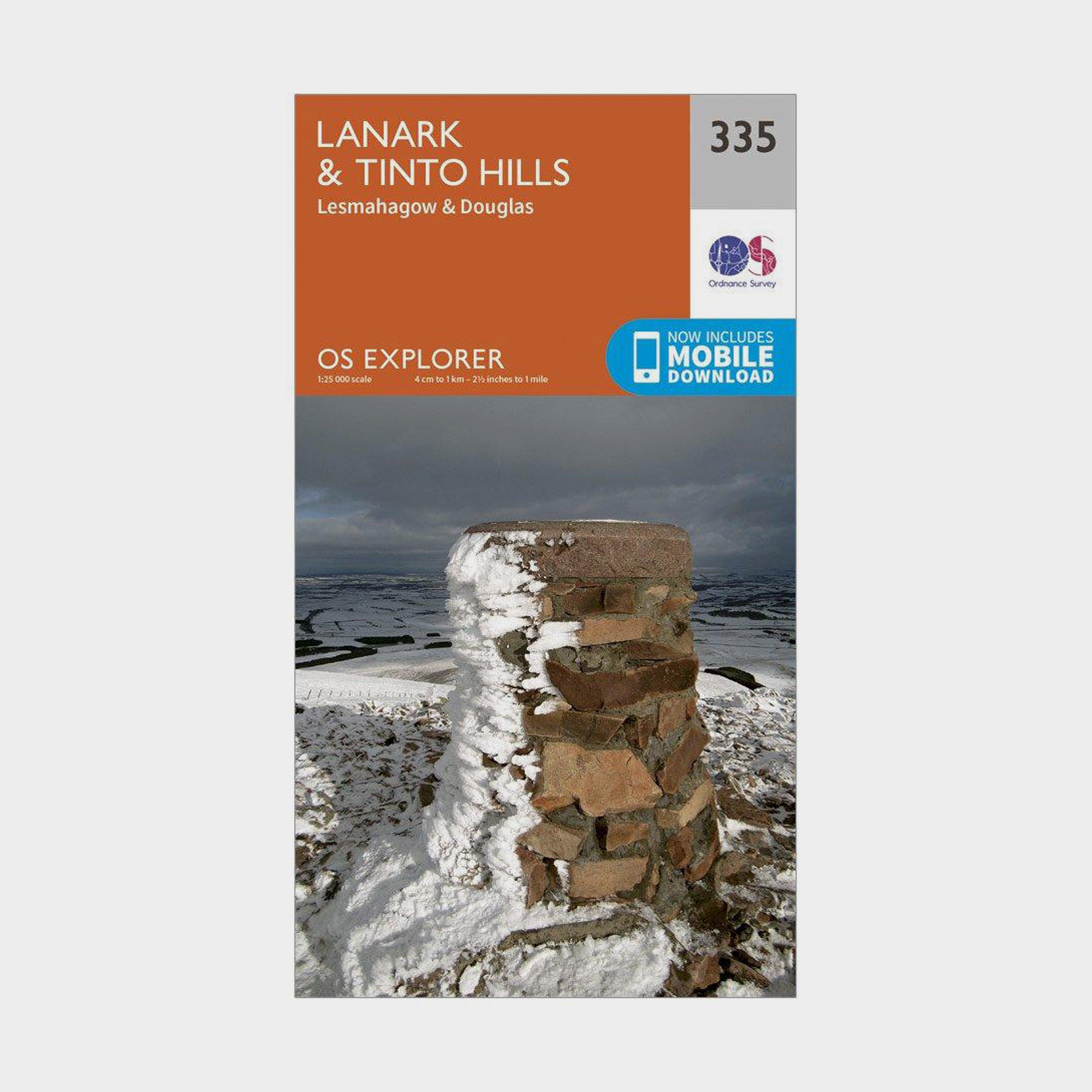 Ordnance Survey Explorer 335 LanarkandTinto Hills Map With Digital Version  Orange