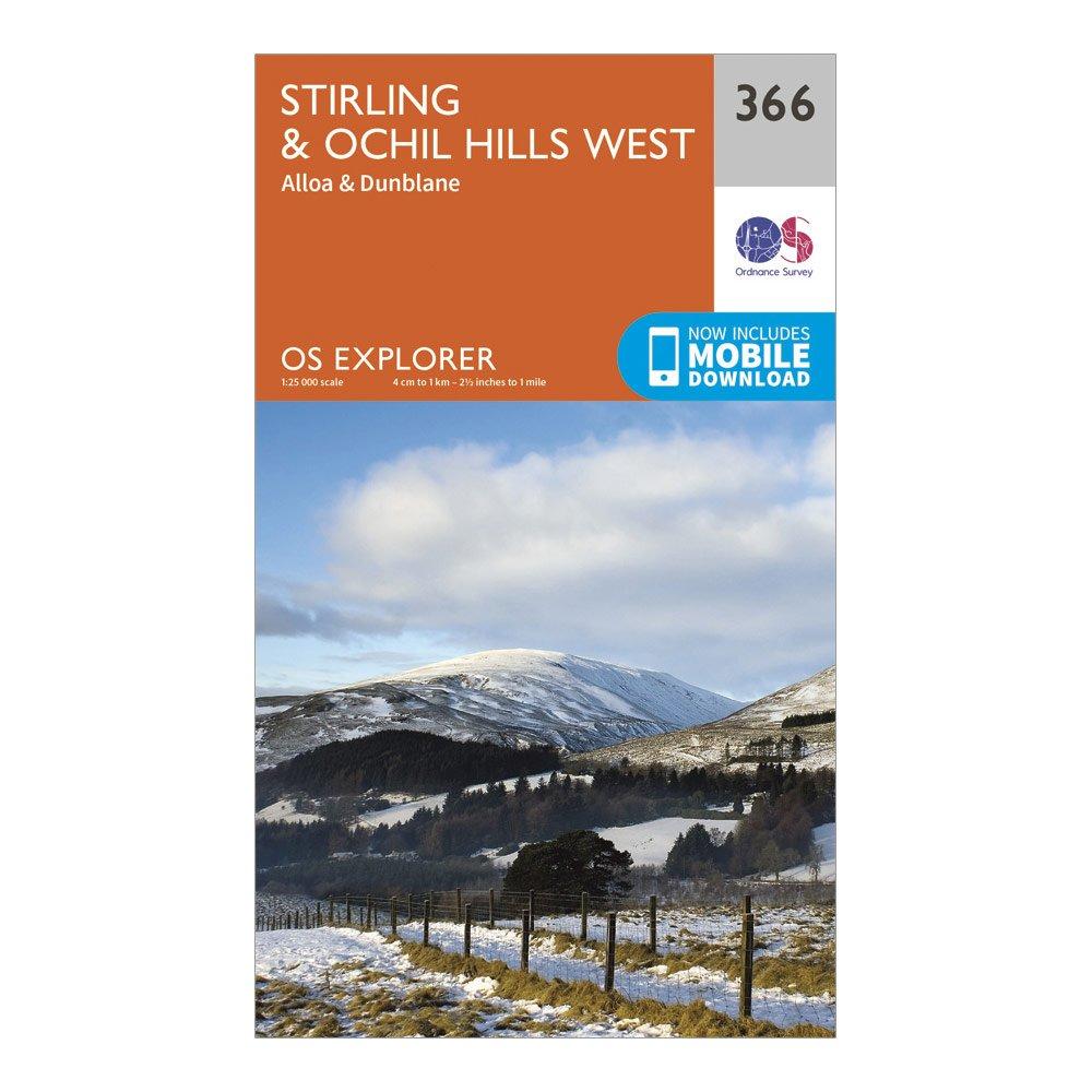 Ordnance Survey Explorer 366 StirlingandOchil Hills Map With Digital Version  Orange