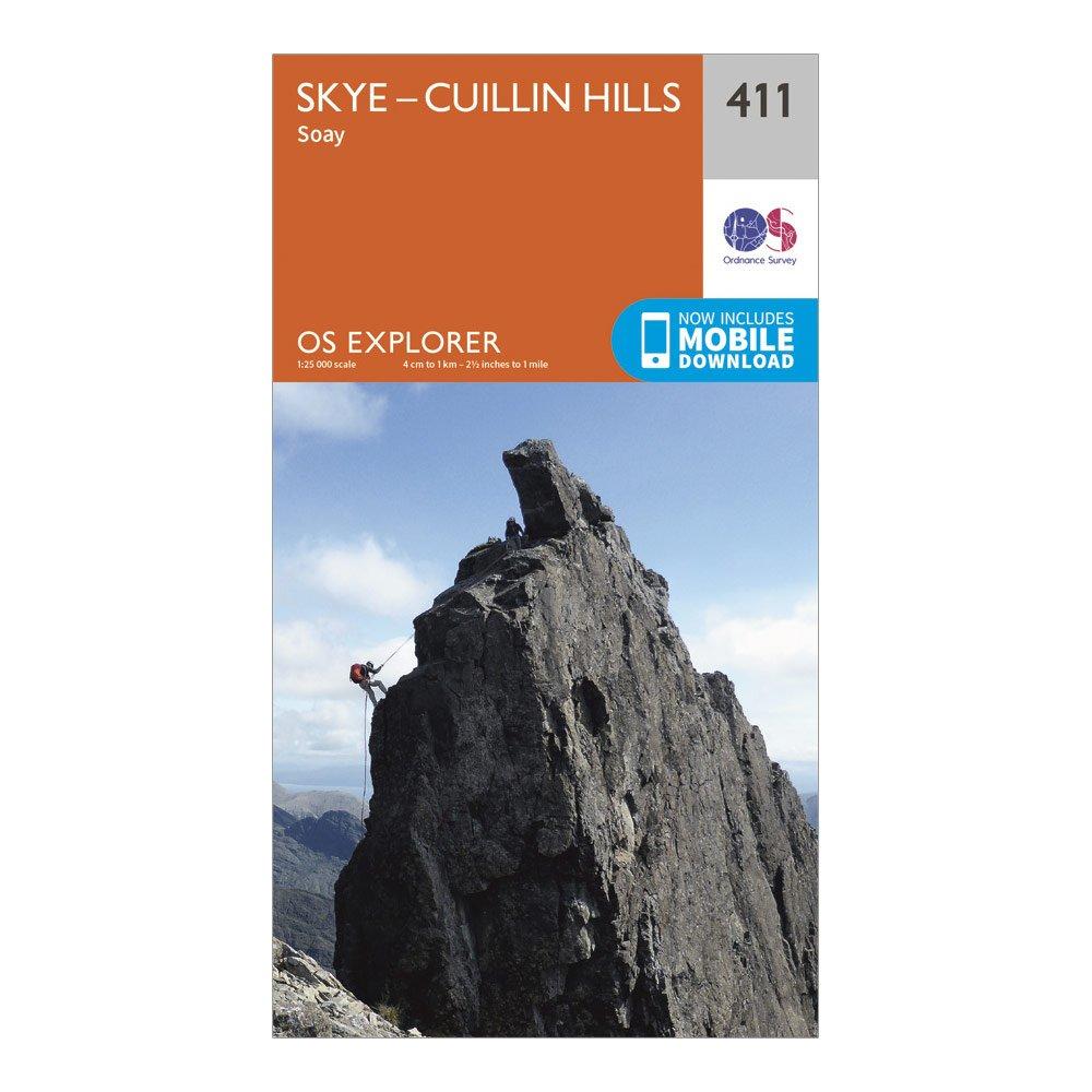 Ordnance Survey Explorer 411 Skye - Cuillin Hills Map With Digital Version