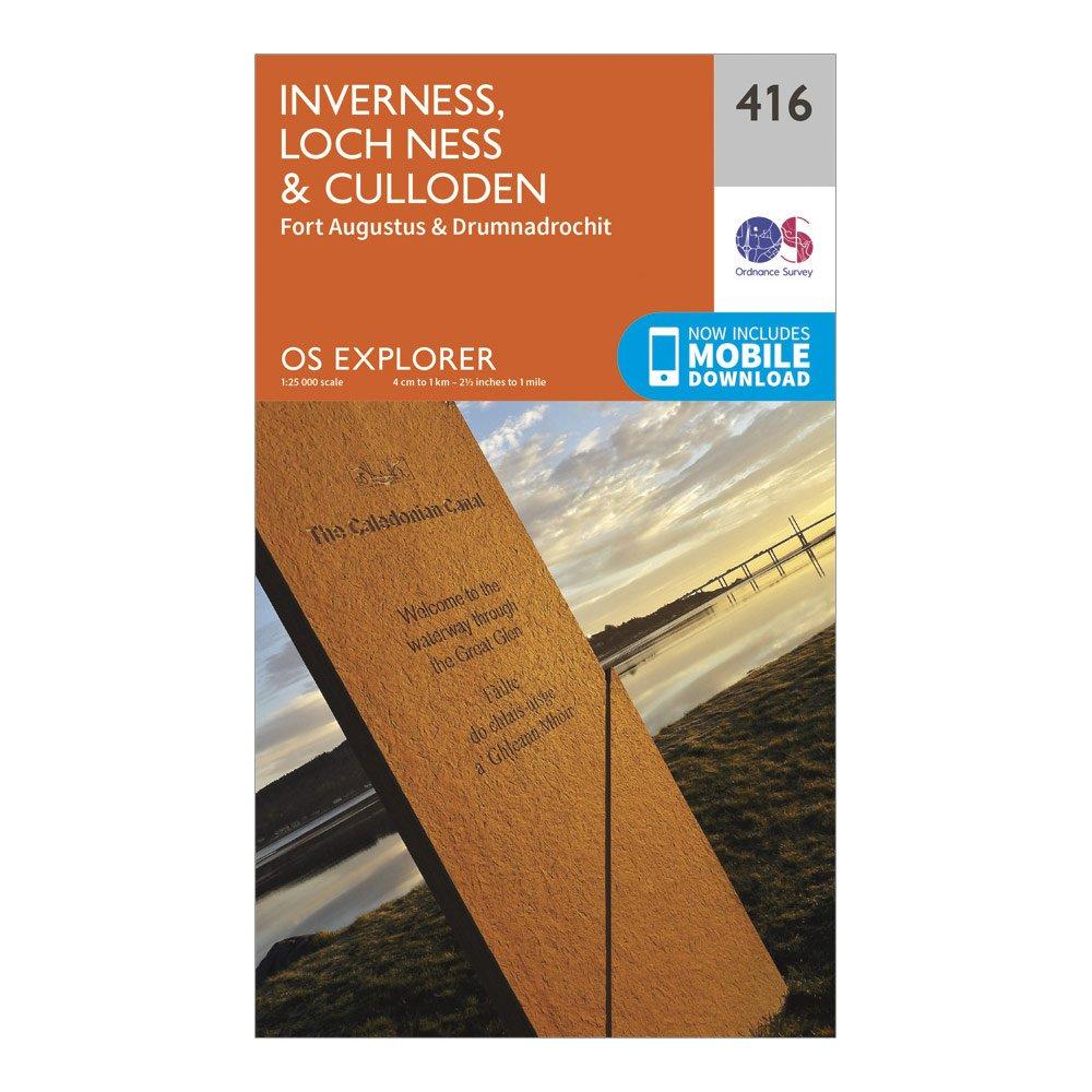 Ordnance Survey Explorer 416 Inverness  Loch NessandCulloden Map With Digital Version  Orange