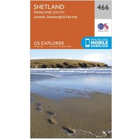 Ordnance Survey Explorer 466 Shetland - Mainland South Map With Digital Version  Orange