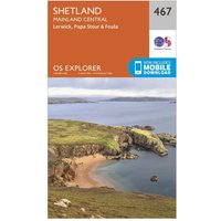 Ordnance Survey Explorer 467 Shetland - Mainland Central Map With Digital Version  Orange