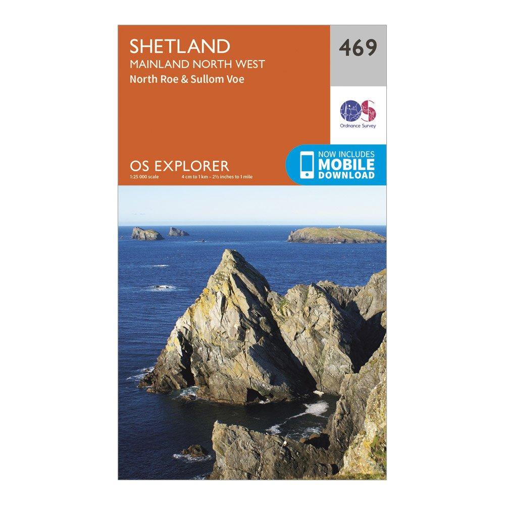 Ordnance Survey Explorer 469 Shetland - Mainland North West Map With Digital Version  Orange