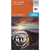 Ordnance Survey Explorer Active 103 The Lizard Map With Digital Version  Orange