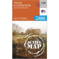 Ordnance Survey Explorer Active 129 YeovilandSherbourne Map With Digital Version  Orange