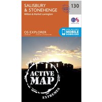 Ordnance Survey Explorer Active 130 SalisburyandStonehenge Map With Digital Version  Orange