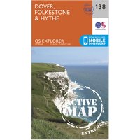 Ordnance Survey Explorer Active 138 Dover  FolkstoreandHythe Map With Digital Version  Orange