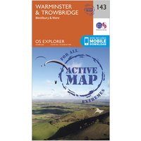 Ordnance Survey Explorer Active 143 WarminsterandTrowbridge Map With Digital Version  Orange