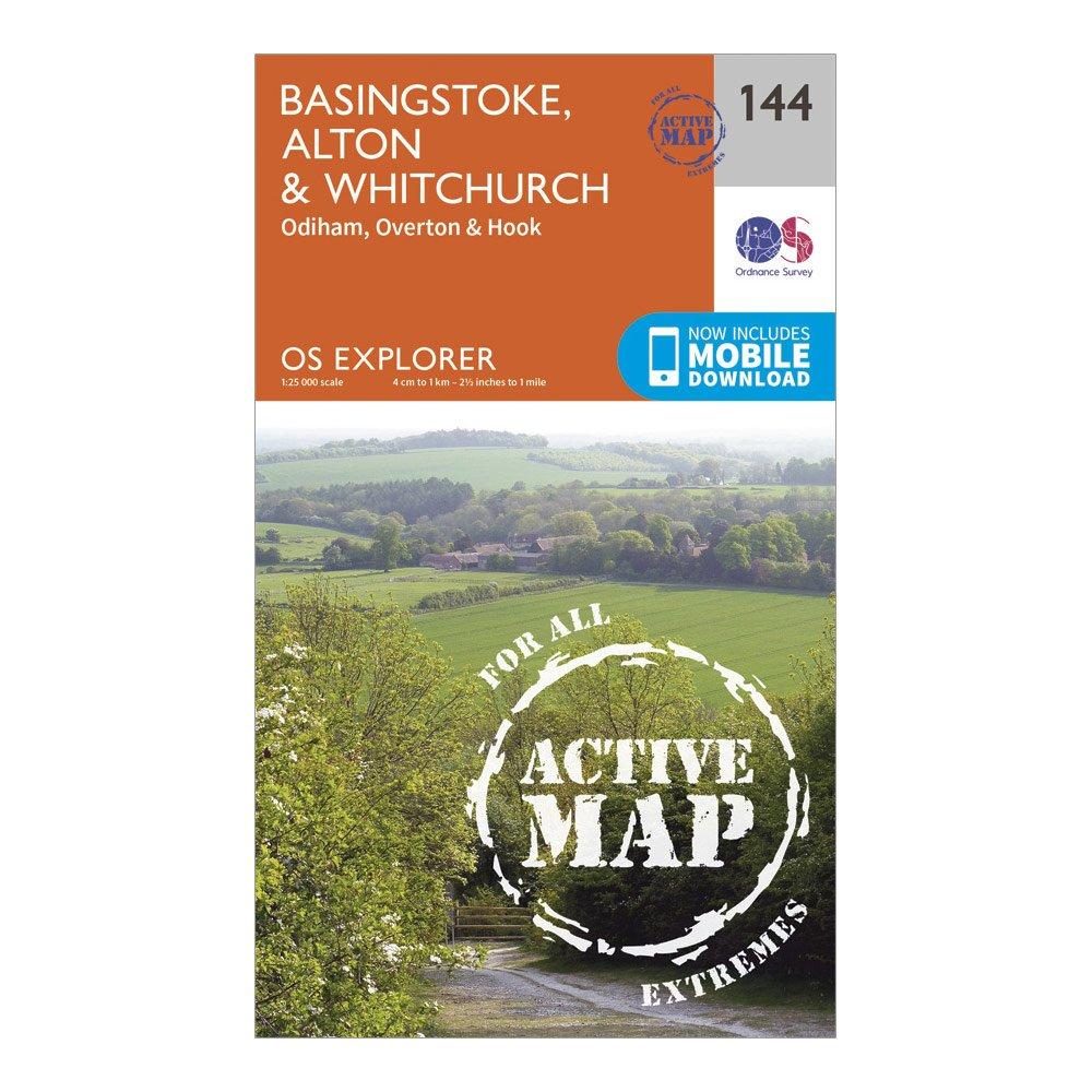 Ordnance Survey Explorer Active 144 Basingstoke  AltonandWhitchurch Map With Digital Version  Orange