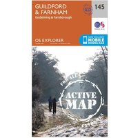Ordnance Survey Explorer Active 145 GuildfordandFarnham Map With Digital Version  Orange