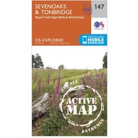 Ordnance Survey Explorer Active 147 SevenoaksandTonbridge Map With Digital Version  Orange