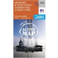 Ordnance Survey Explorer Active 152 NewportandPontypool Map With Digital Version  Orange