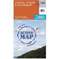 Ordnance Survey Explorer Active 168 Stroud  TetburyandMalmesbury Map With Digital Version  Orange