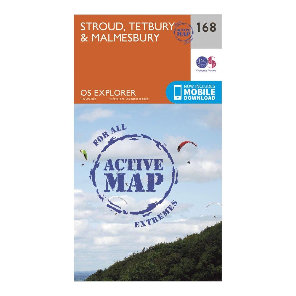 Ordnance Survey Explorer Active 168 Stroud  TetburyandMalmesbury Map With Digital Version  Orange