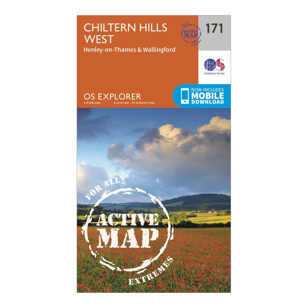 Ordnance Survey Explorer Active 171 Chiltern Hills West  Henley-on-thamesandWallingford Map With Digital Version  Orange