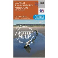 Ordnance Survey Explorer Active 178 LlanelliandAmmanford Map With Digital Version  Orange