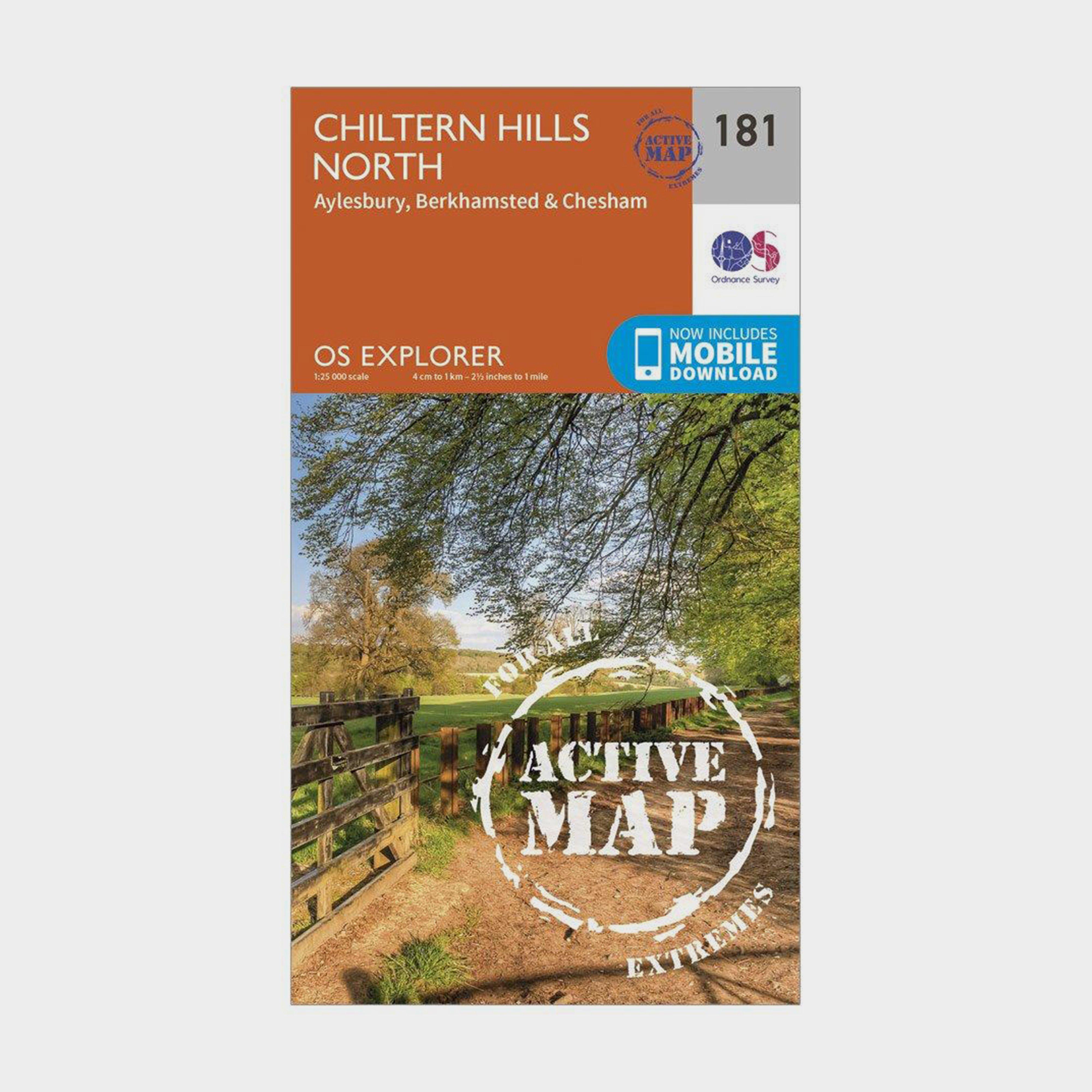 Ordnance Survey Explorer Active 181 Chiltern Hills North Map With Digital Version  Orange