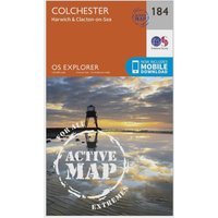 Ordnance Survey Explorer Active 184 Colchester  HarwickandClacton-on-sea Map With Digital Version
