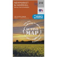 Ordnance Survey Explorer Active 210 NewmarketandHavehill Map With Digital Version  Orange
