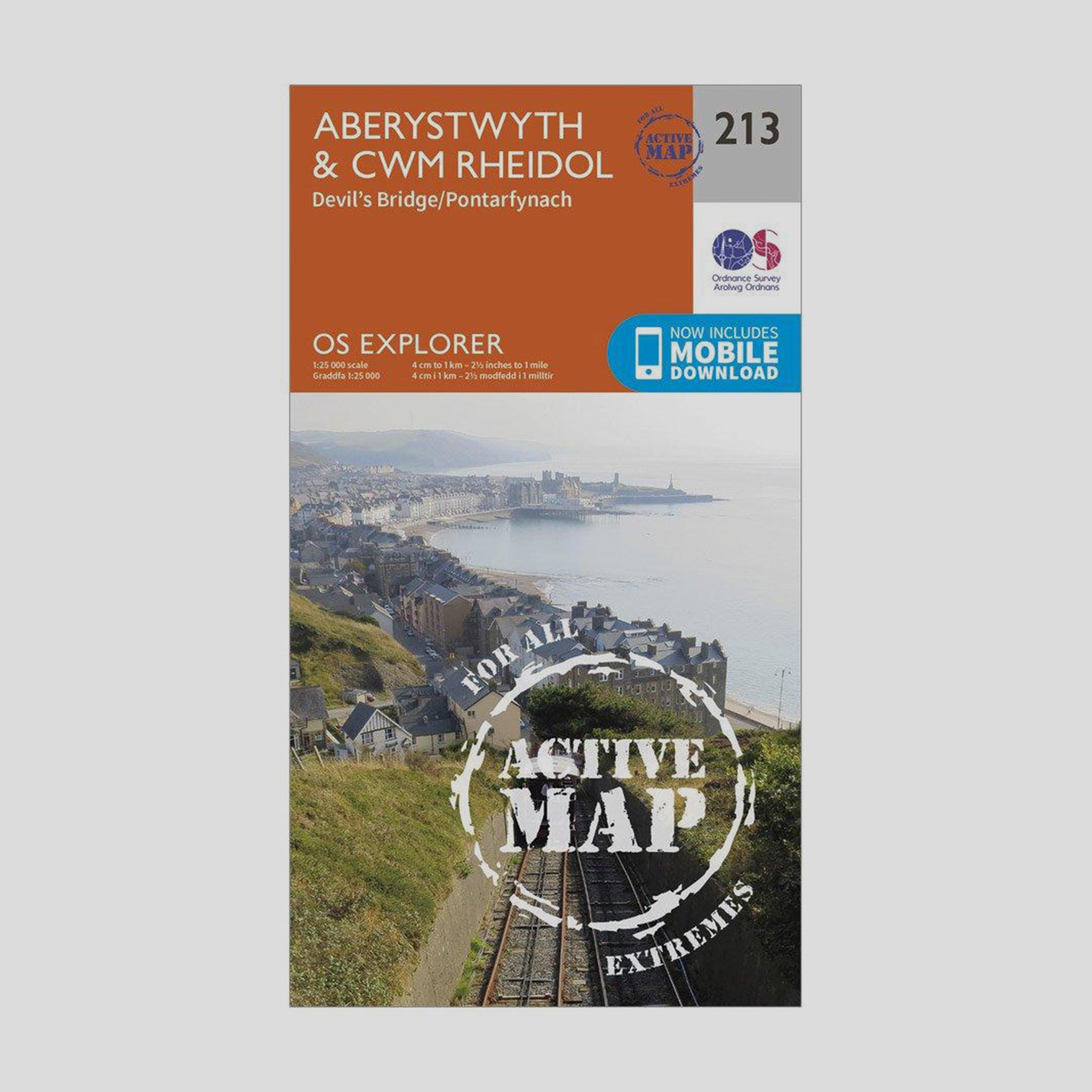 Ordnance Survey Explorer Active 213 AberystwythandCwn Rheidol Map With Digital Version