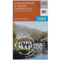 Ordnance Survey Explorer Active 223 NorthamptonandMarket Harborough Map With Digital Version  Orange