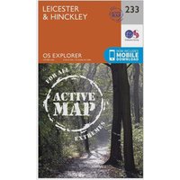 Ordnance Survey Explorer Active 233 LeicesterandHinckley Map With Digital Version  Orange