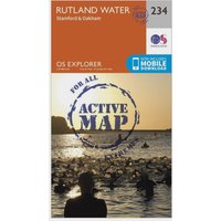 Ordnance Survey Explorer Active 234 Rutland Water Map With Digital Version  Orange