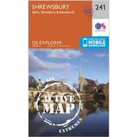 Ordnance Survey Explorer Active 241 Shrewsbury  Wem  ShawburyandBaschurch Map With Digital Version  Orange