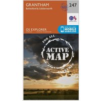Ordnance Survey Explorer Active 247 Grantham Map With Digital Version  Orange