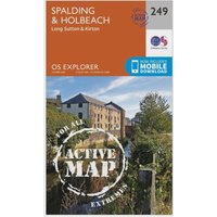Ordnance Survey Explorer Active 249 SpaldingandHolbeach Map With Digital Version  Orange