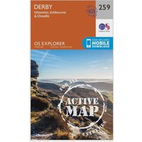 Ordnance Survey Explorer Active 259 Derby  Uttoxeter  AshbourneandCheadle Map With Digital Version  Orange