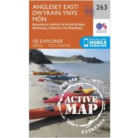 Ordnance Survey Explorer Active 263 Anglesey East Map With Digital Version  Orange