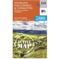 Ordnance Survey Explorer Active 268 Wilmslow  MacclesfieldandCongleton Map With Digital Version  Orange